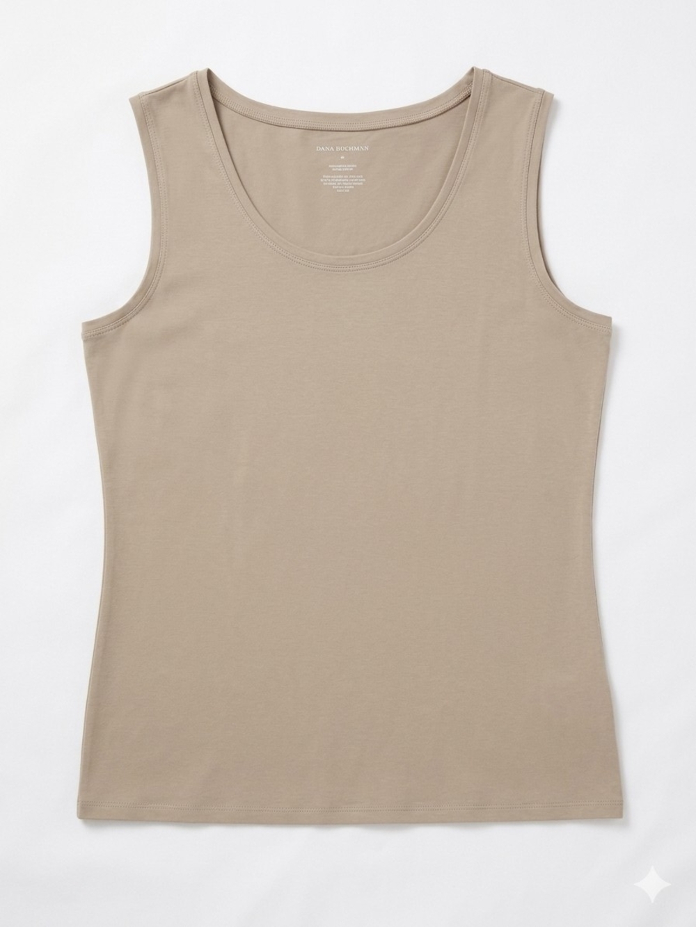Dana Buchman Sleeveless Scoop Neck Tank - Beige Taupe